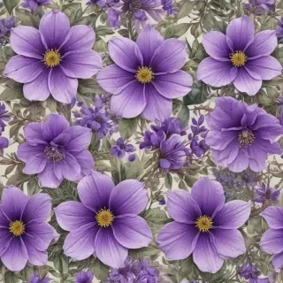 purple flowers drawing