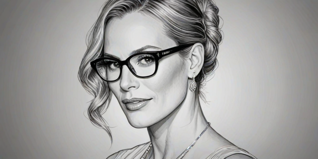 Splendid Molly Sims, pencil sketch, portrait of Fascinating woman 1920s in glasses, hair style beatnik, outline, clear lines, fine lines, 8k
