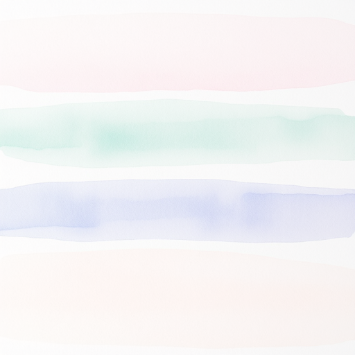 Create a high-resolution image of four horizontal watercolor paint streaks in soft pastel colors: light pink, light blue, light green, and lavender; use a Canon EOS 5D Mark IV camera, aperture f/8, ISO 100, and a soft focus lens for a smooth texture effect.