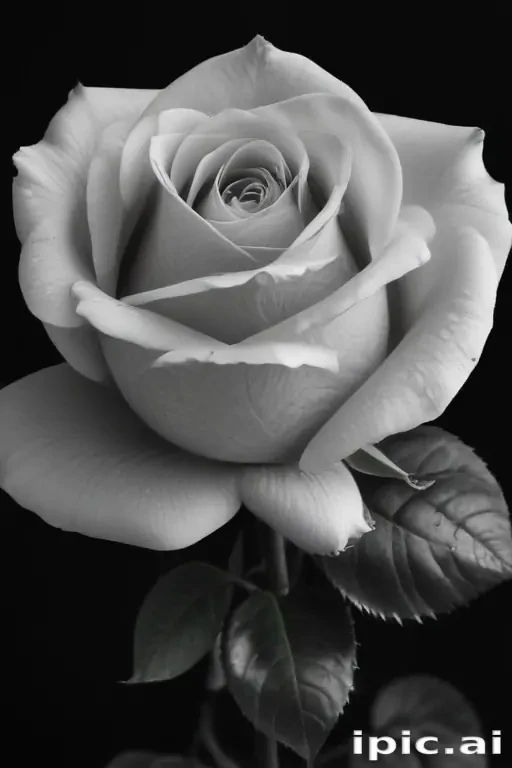 rose with black and white background