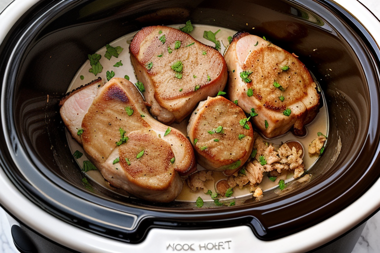 pork chops in crock pot with stuffing