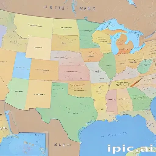 map of united states with states