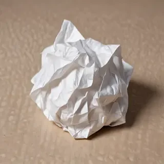 crumpled up paper
