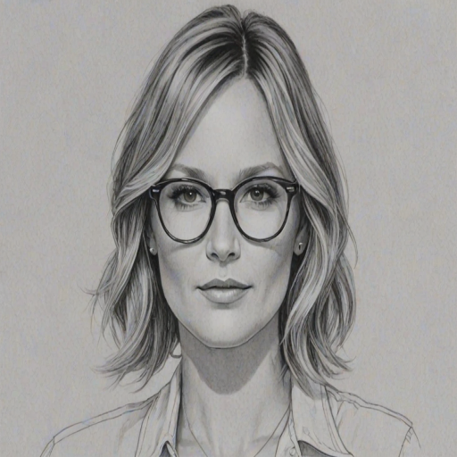 Wonderful Jennifer Nettles, pencil sketch, portrait of Dazzling woman 1968s in glasses, hair style beatnik, outline, clear lines, fine lines, 8k