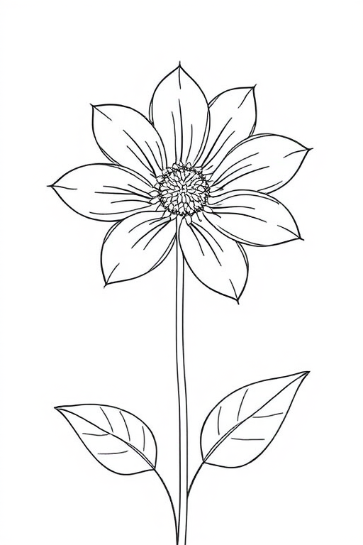 simple flower line art