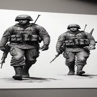 soldiers drawing