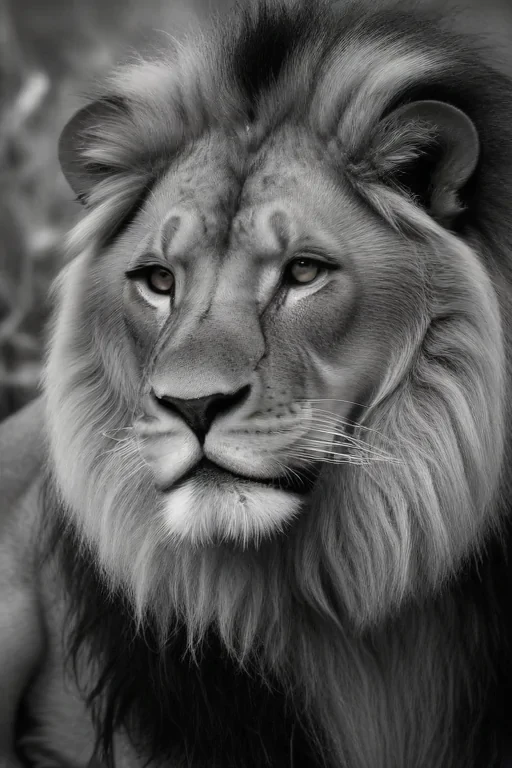 lion black and white