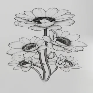 flower aesthetic drawings