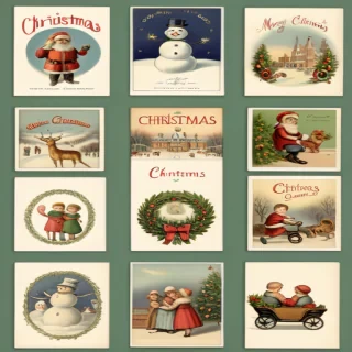 vintage christmas illustrations