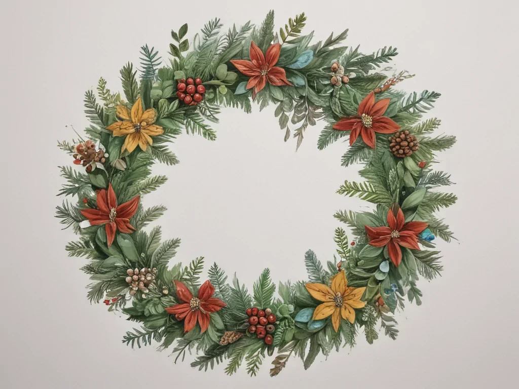 wreath drawing