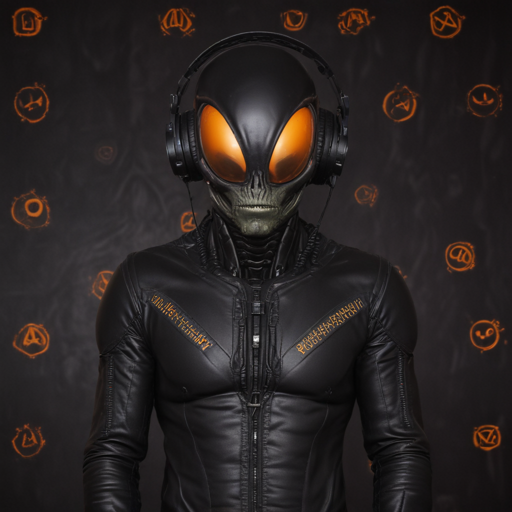 dj producer alien orange black
