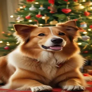 christmas dog background