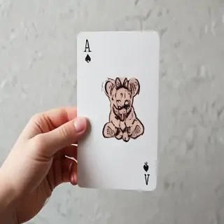 holding card