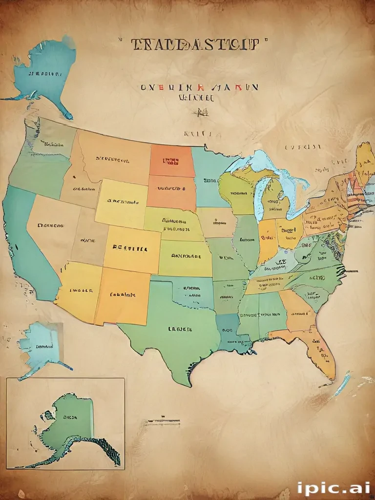 map of united states with states