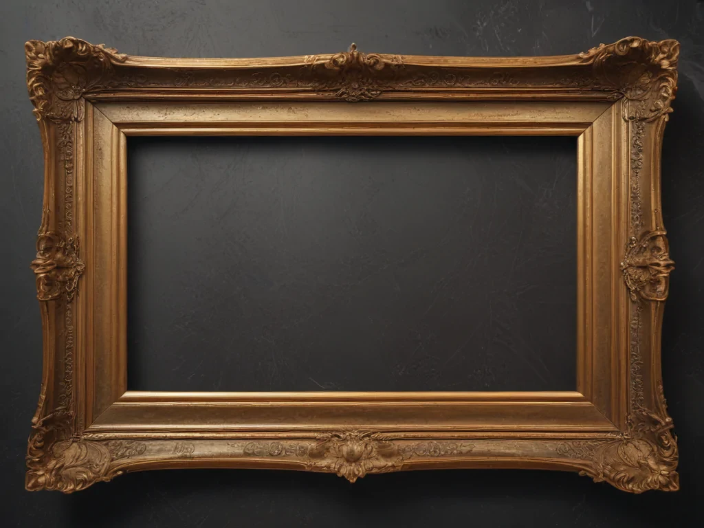 rectangle golden frame png