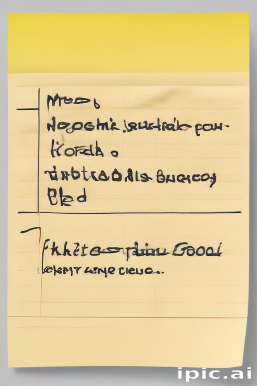 Handwritten Notes on a Sticky Note with Various Incomplete Thoughts