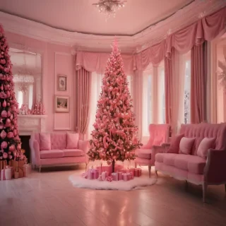pink christmas aesthetic