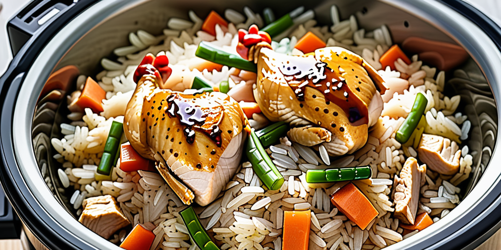 chicken and rice in rice cooker