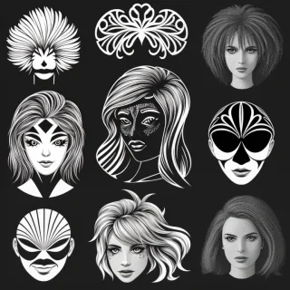 black and white vector images