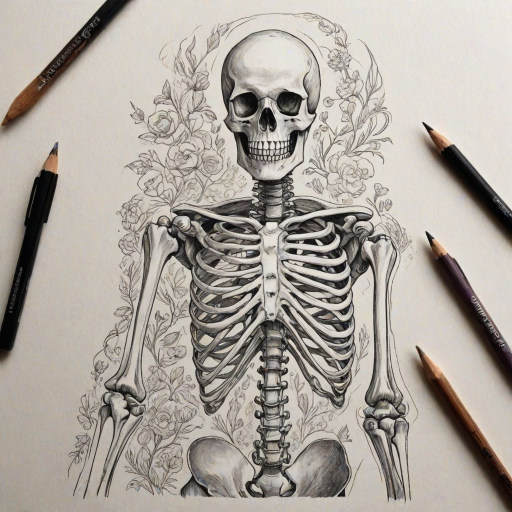 creative skeleton drawings