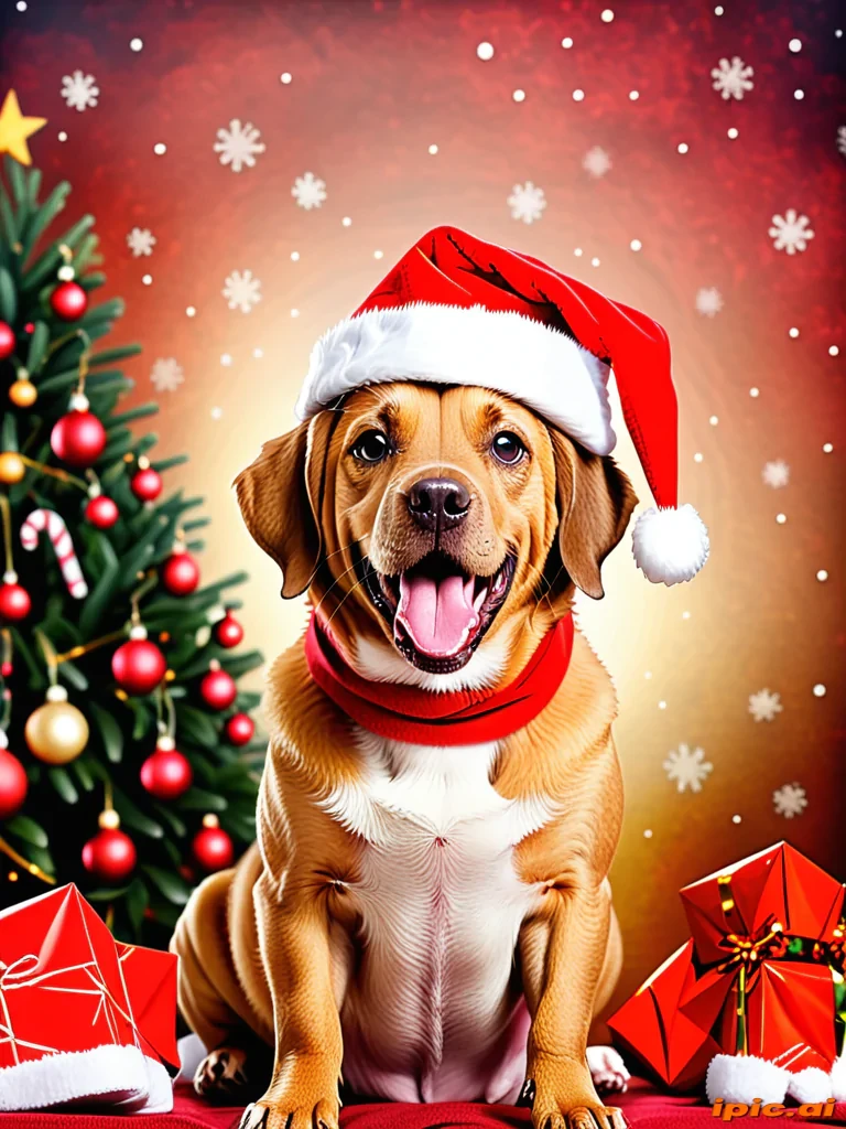 dog christmas background