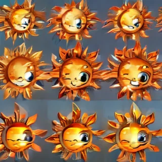 cartoon suns