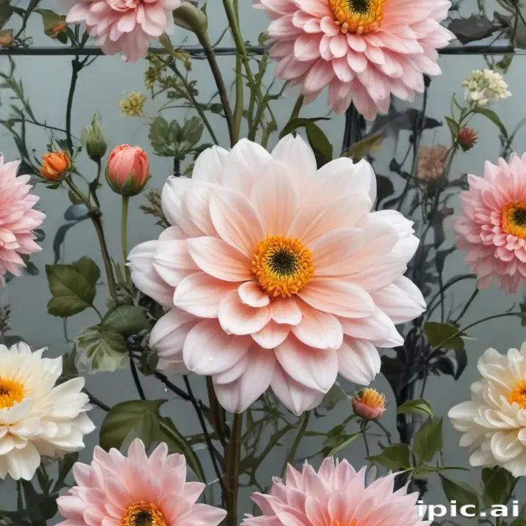 flowers behind glass wallpaper