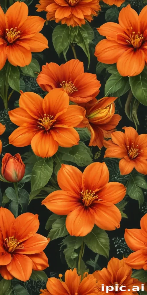 orange flower clipart