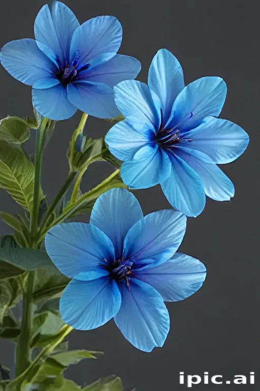transparent blue flowers
