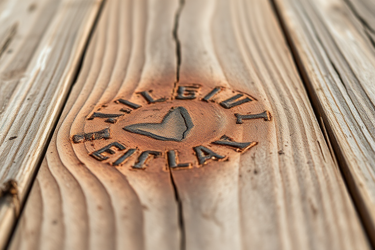 Create a high-resolution close-up of a wooden plank, using a DSLR camera set to f/2.8 aperture, ISO 100, with a 50mm lens, shot from a slight overhead angle, with natural light for enhanced texture and detail.