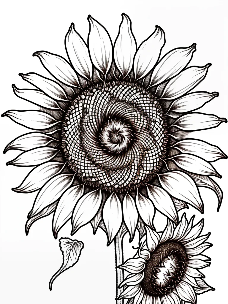 outline of a sunflower