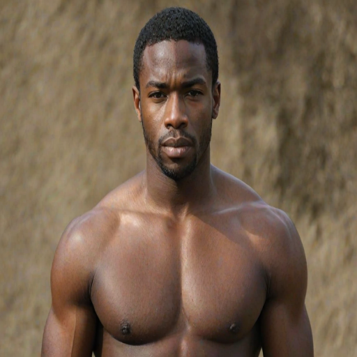 black shirtless man