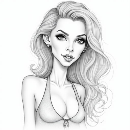 britney spears caricature. A pencil-drawn caricature of the actress britney spears