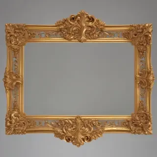 rectangle golden frame png