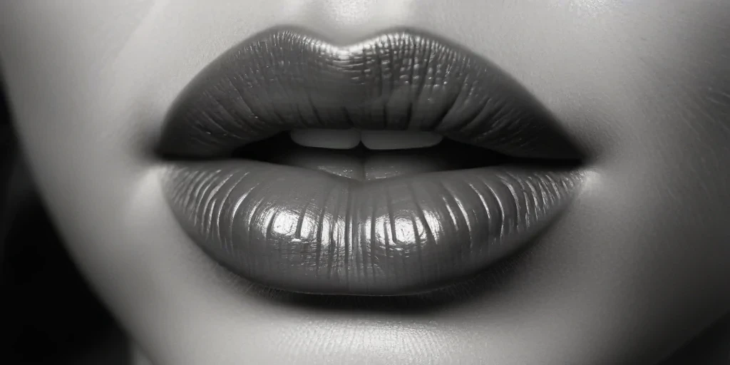 lips clipart black and white