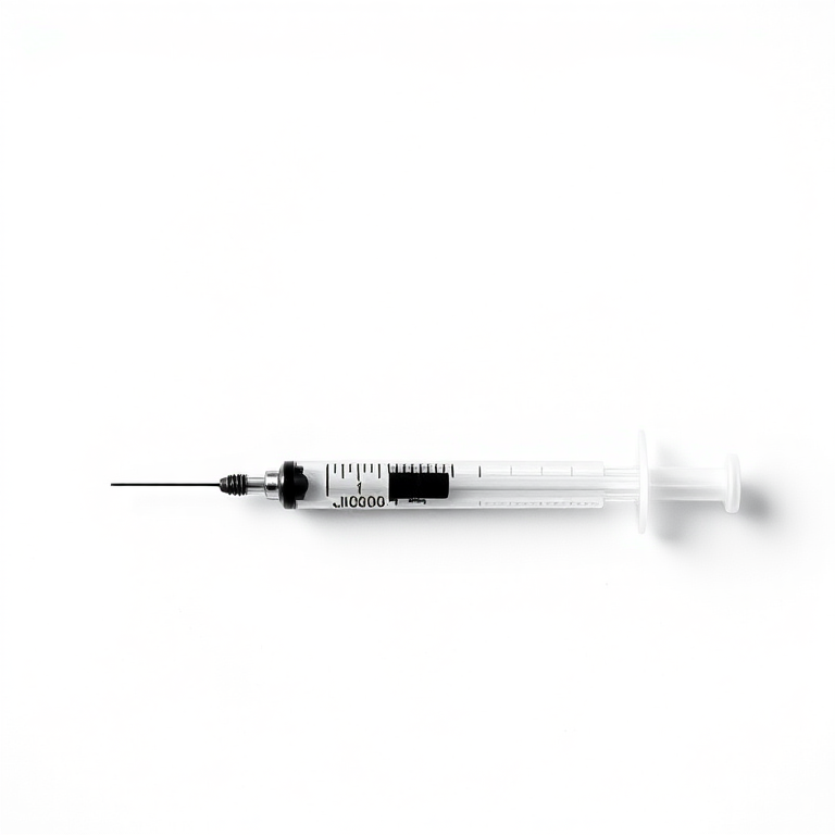 Create a high-resolution image of a black silhouette of a syringe next to a vaccine vial on a white background, shot with a DSLR camera at f/4.0 aperture, ISO 100, 50mm lens, and in a flat lay style for enhanced clarity and detail.