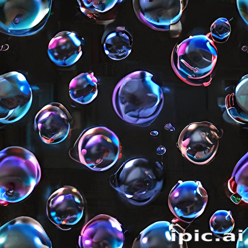 Colorful Soap Bubbles Floating Gracefully Against a Dark Background