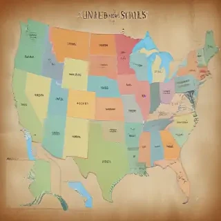 map of united states with states