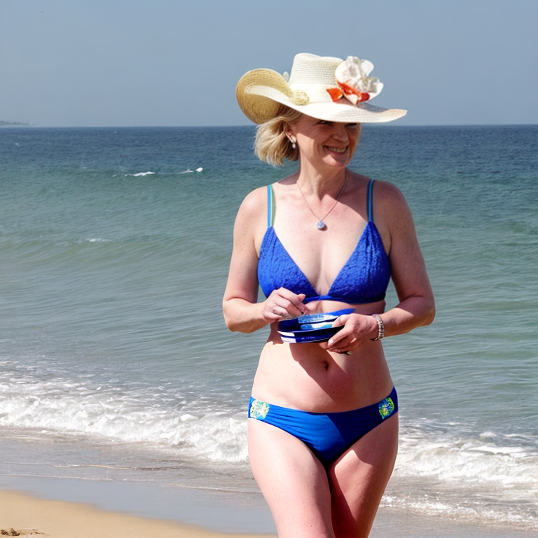 liz truss on the beach