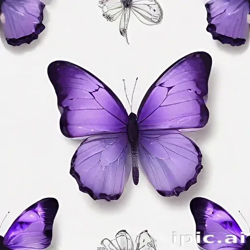 transparent purple butterfly
