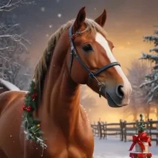merry christmas horse images