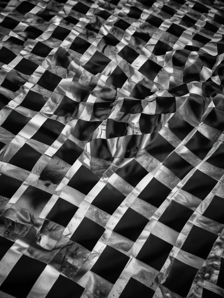 black and white checkered background