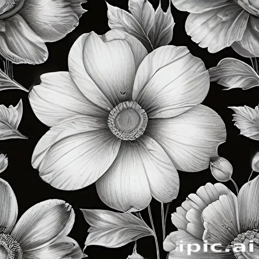 pencil drawn flowers