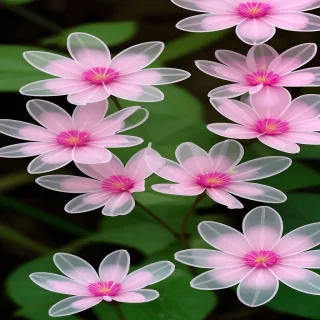 transparent pink flowers