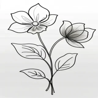 transparent flower outline