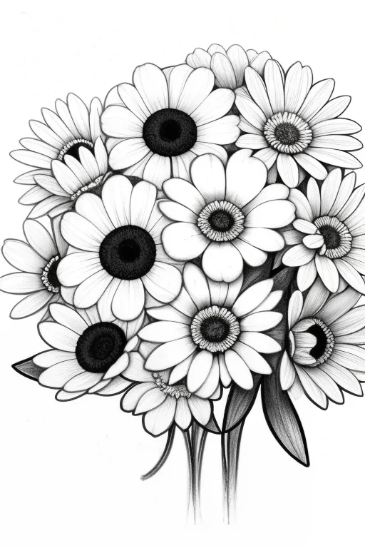 flower drawing images with colour