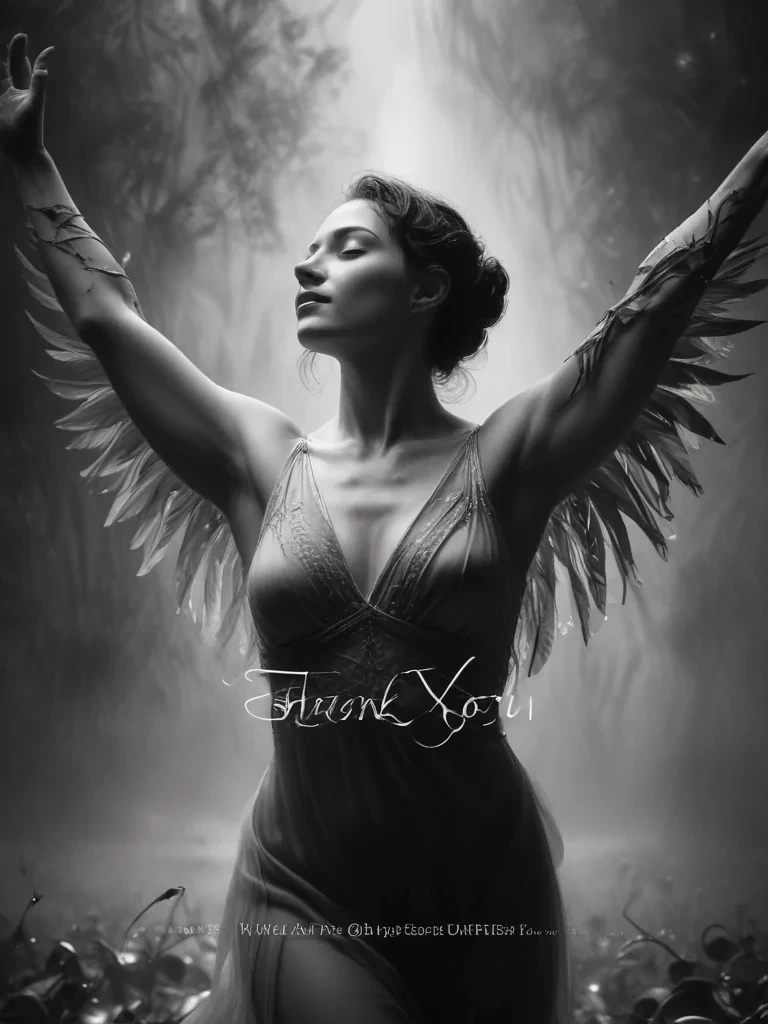 thank you in black and white