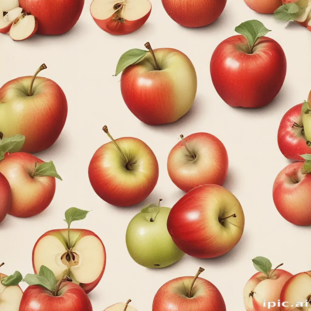 drawn apples