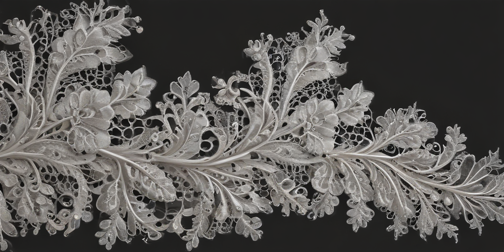 Intricate White Lace Design with Floral and Leaf Patterns on Black ...