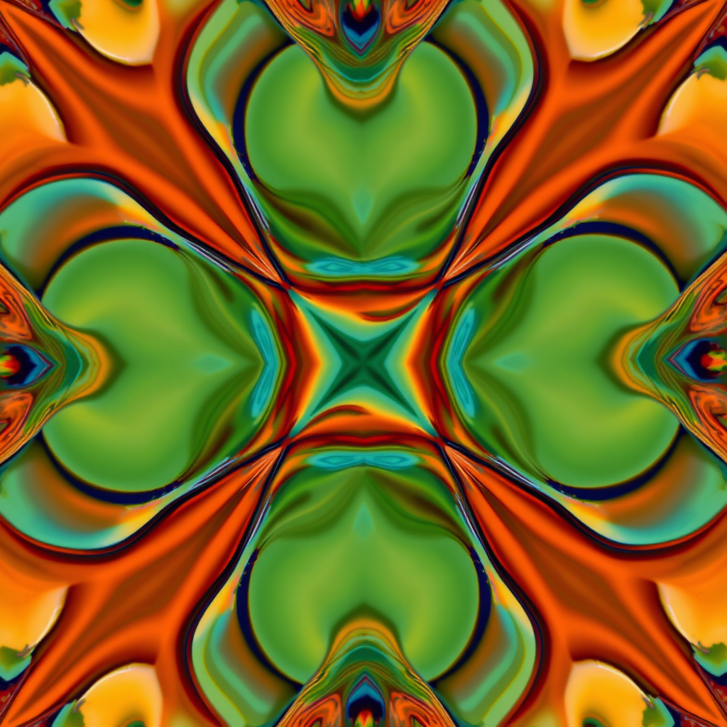 Create an abstract pattern with fluid shapes and vibrant colors, using a DSLR camera with a 50mm lens, aperture f/1.8, ISO 100, shoot in natural light from a top-down view.